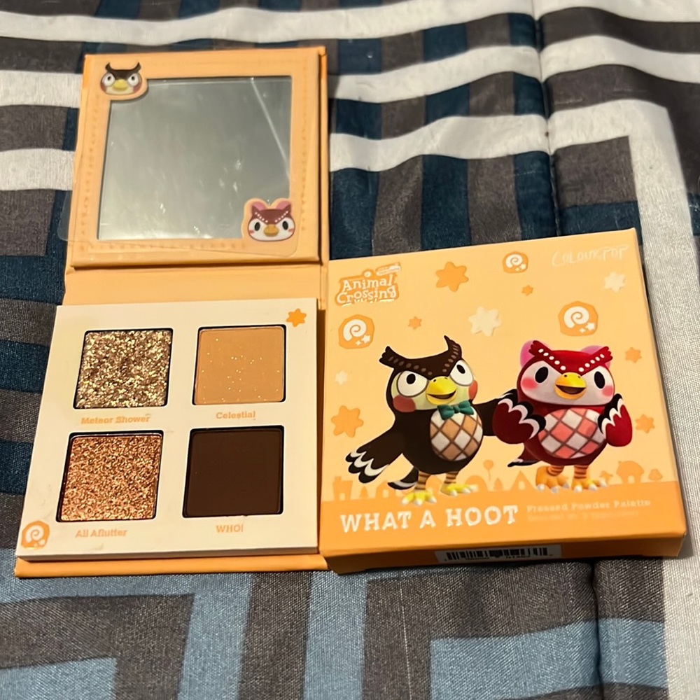 Colourpop Animal Crossing eyeshadow palette in What A Hoot New